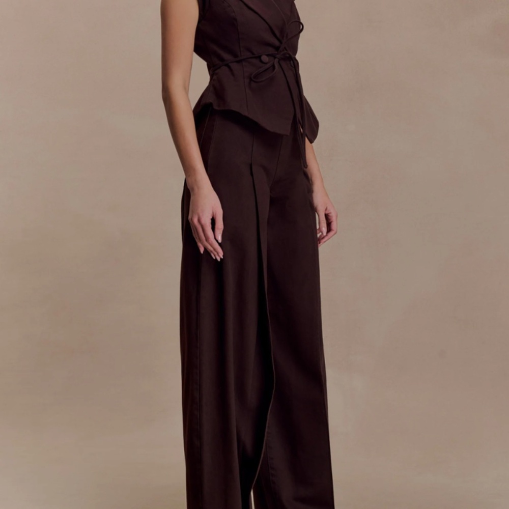 Meshki Dark Brown Wide Leg Jeans - Picture 3 of 14